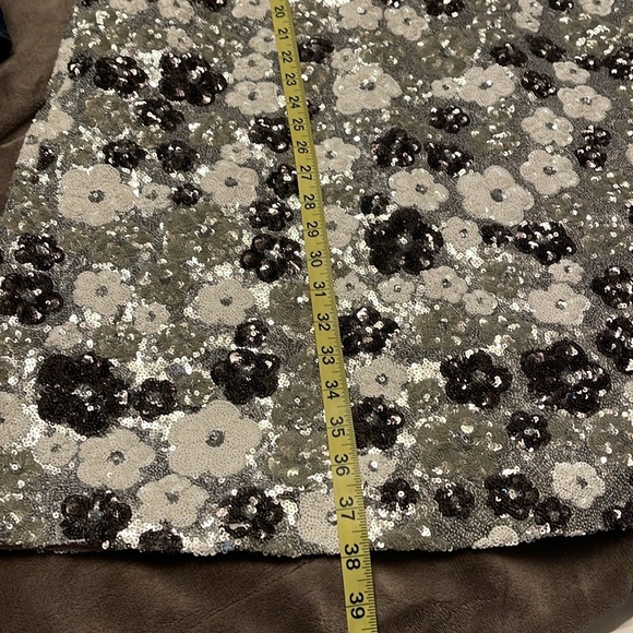 🔥🔥NWT Anthropologie Mock-Neck Floral Sequin Mini Dress - sz S/M - Picture 12 of 13